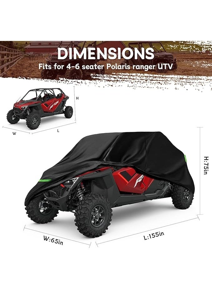 غطاء ATV مقاوم للماء قابل للاستبدال لإكسسوارات Polaris RZR، غطاء خارجي مقاوم للغبار مع فتحات لتبديد الحرارة وأبازيم مقاومة للرياح لحماية من المطر والثلج والغبار - Image 2